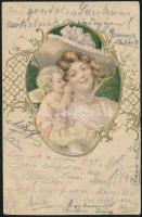 Lady with angel litho (EK)