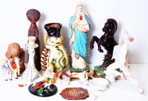 Nagy restaurátor tétel: Herendi, Holloházi, jelzett kerámiák, a legtöbbön apró lepattanások, repedések, összesen:15 db