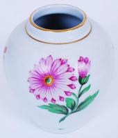 Herendi virágos kis váza, kézzel festett, jelzett (II.oszt.), hibátlan, m:11 cm / Herend porcelain v...