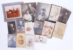 cca 1900 15db keményhátú katonai fotó klf méretben /  Vintage military photos
