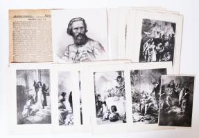 22db fotó Zichy Mihály Az ember tragédiájához készült illusztrációiról, köztük egy-egy fotó Madách Imre és Zichy Mihály portréiról, valamint egy újságkivágás