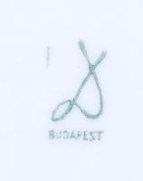 Drasche virágos bonbonier, jelzett, hibátlan, matricás, d:14 cm, m:8 cm / Drasche porcelain candy di...