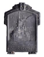 Osztrák-Magyar Monarchia 1914-1916. "FIJ K.u.K. Haditengerészet" cink sapkajelvény (36x25m) szignó: Gurschner; készítő: Atel Gurschner Wien, tű nélkül T:2 Austro-Hungarian Monarchy 1914-1916. "K.u.K. KRIEGSMARINE 1914-1916" zinc cap badge (42x26mm) sign: Gurschner; maker: Atel Gurschner Wien, without pin C:XF