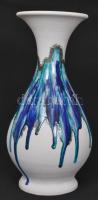 Bod Éva (1924-2004): Csurgatott mázas kerámia váza, jelzett, hibátlan, m:48 cm/ Eva Bod ceramic floor vase