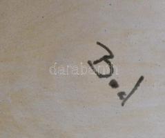 Bod Éva (1924-2004): Csurgatott mázas kerámia váza, jelzett, hibátlan, m:48 cm/ Eva Bod ceramic floo...