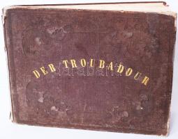 1839 Der Troubadour. Kézzel írt 100 oldalas kottafüzet saját alkotásokkal, zenével saját és híres versekre. /  1839 Der Troubadour hand-written booklet with 100 pages. Notes and lyrics in German.