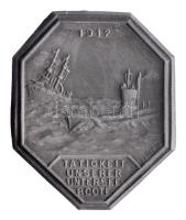 Osztrák-Magyar Monarchia 1917. "Tätigkeit Unserer Unterseeboote 1917" cink sapkajelvény (42x35m) készítő: Arkanzas, tű nélkül T:2 Austro-Hungarian Monarchy 1917. "TATIGKEIT UNSERER UNTERSEEBOOTE 1917" zinc cap badge (42x35mm) maker: Arkanzas, without pin C:XF