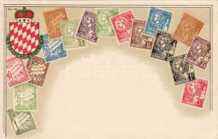 Monaco bélyegei hosszúcímzéses litho