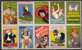 Brázay reklámbélyeg sorozat 10db