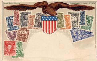 USA bélyegei hosszúcímzéses litho