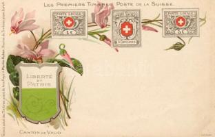 Svájc Vaud kanton bélyegei hosszúcímzéses litho