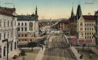 Kolozsvár Erzsébet street, repairer shop of sewing machine and bike, credit union (Rb)