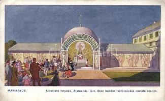 Máriagyűd áldoztató folyosó, átalakítási terv Éber Sándor festőművész vázlata szerint (EB)