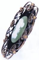 Bársonyra erősített kámea bronz keretben / 
Cameo in bronze frame, 11x8,5cm