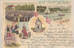 1898 Sofia, Bulgarian folklore litho