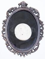 Wladislaus, csontkámea díszes, üvegezett, bronz keretben /  Wladislaus, bone cameo in frame, 12x9cm