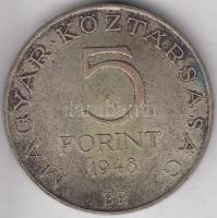 1948. 5Ft Ag "Petőfi" T:2 patina