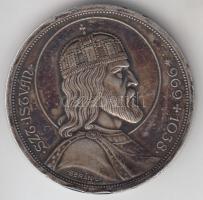 1938. 5P Ag "Szent István" T:2 patina ph.