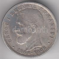 Románia 1906. 1L Ag "I. Károly" T:2-,3 Romania 1906. 1 Leu "Carol I" C:VF,F