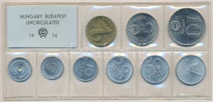 1974. 2f-10Ft 9db klf érmés forgalmi sor fóliatokban T:1
