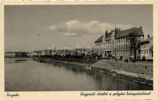Uzhhorod, Ung river, girl school, Ungvár, Ung part, Polgári leányiskola