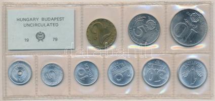 1979. 2f-10Ft 9db klf érmés forgalmi sor fóliatokban T:1
