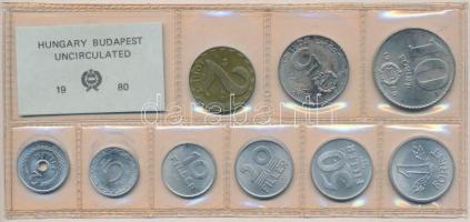 1980. 2f-10Ft 9db klf érmés forgalmi sor fóliatokban T:1