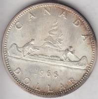 Kanada 1966. 1$ Ag "Kenu" T:2-
Canada 1966. 1 Dollar Ag "Canoe" C:VF