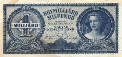 1946. 10.000.000P, 100.000.000P, 1.000.000.000P, 1.000.000.000MP,100.000.000MP, 10.000.000.000MP, 1.000.000.000MP, összesen 14db, T:vegyes