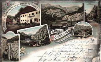 1897 Johnsbach im Gesäuse, Simon Pichlmayer's Gasthof zum Donnerwirt litho