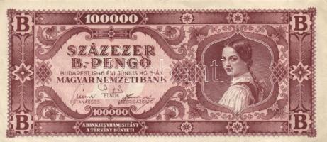 1946. 100.000BP (2x) színváltozatok, T:II hajtatlan