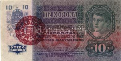 1915. 10K piros "Magyarország" körbélyegző T:II hajtatlan, apró szakadás