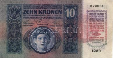 1915. 10K piros "Magyarország" körbélyegző T:II hajtatlan, apró szakadás