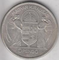 1930. 5P Ag "Horthy-jobbra" T:2,2-