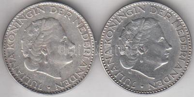 Hollandia 1954-1955. 1G Ag "Julianna" (2x) T:2,2- Netherlands 1954-1955. 1 Gulden Ag "Julianan" (2x) C:XF,VF