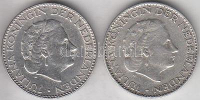 Hollandia 1954-1955. 1G Ag "Julianna" (2x) T:2,2- Netherlands 1954-1955. 1 Gulden Ag "Julianan" (2x) C:XF,VF