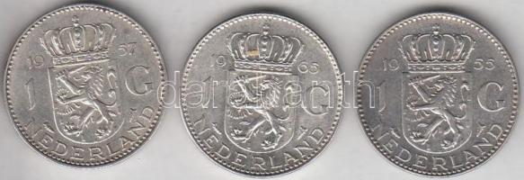 Hollandia 1955-1965. 1G Ag "Julianna" (3xklf) T:2,2-
Netherlands 1955-1965. 1 Gulden Ag &q...