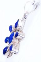 Ezüst (Ag) medál kék korallokkal / 
Silver pendant with blue corals, 4cm, br: 4,5gr