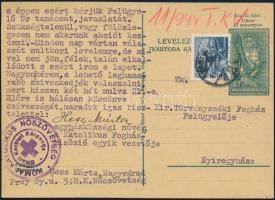 1944 Levelezőlap a nyíregyházi fogházba érdekes tartalommal