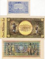 Románia 3 klf régi bankjegy hamisítványai T:I,II