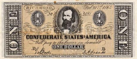 Amerikai Konföderált Államok 1864. 1$ facsimile kiadás T:II