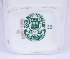 Zsolnay keskeny váza, kézzel festett, jelzett, hibátlan, m:14 cm/ Zsolnay porcelain vase