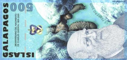 Galapagos-szigetek 2007-2009. 1$ + 500S (nem forgalmi bankjegyek) T:I
Galápagos Islands 2007-2009. 1...