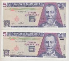Guatemala 2007. 5Q (2x) T:I Guatemala 2007. 5 Quetzales (2x) C:UNC