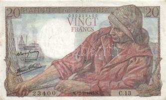 Franciaország 1942. 20Fr T:III France 1942. 20 Francs C:F