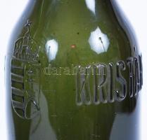 cca 1910 2db üvegpalack: kristályvizes üveg "Kristály" felirattal és a kiscímerrel; sörösü...