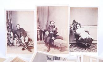 cca 1860 A magyar arisztokrácia. 68db keményhátú fotó az első magyar fényképészek műtermeiből (Simonyi Fényirda, Mayer György Fényképíró, Borsos és Doctor, a szombathelyi Knebel Ferencz, etc.), vizitkártya méretben