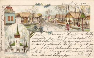 Budapest Magyar utca és templom, Ezredéves Országos Kiállítás, 2kr Ga. litho s: Cserna (kis szakadás / small tear)