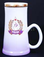 Újpesti Dózsa, jelzett Hollóházi szuvenír kupa, 15cm
