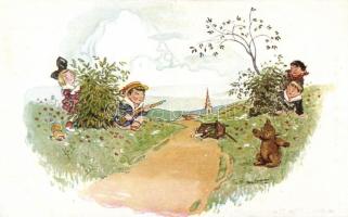 Playing children, s: Pólya Tibor